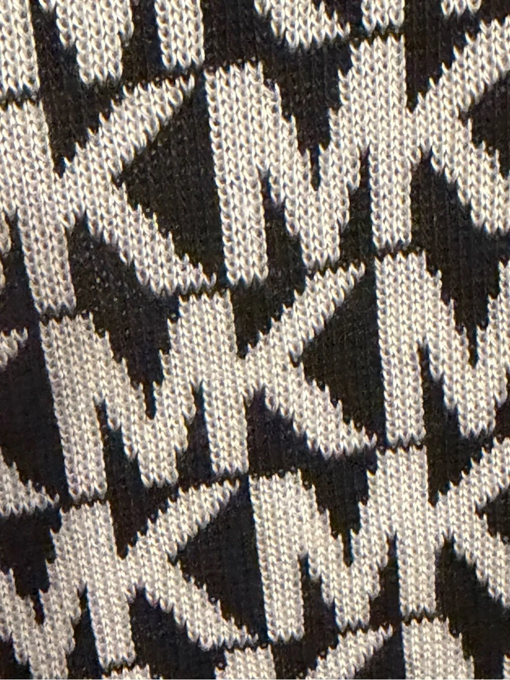 Michael Kors Black & White Logo Knit Scarf